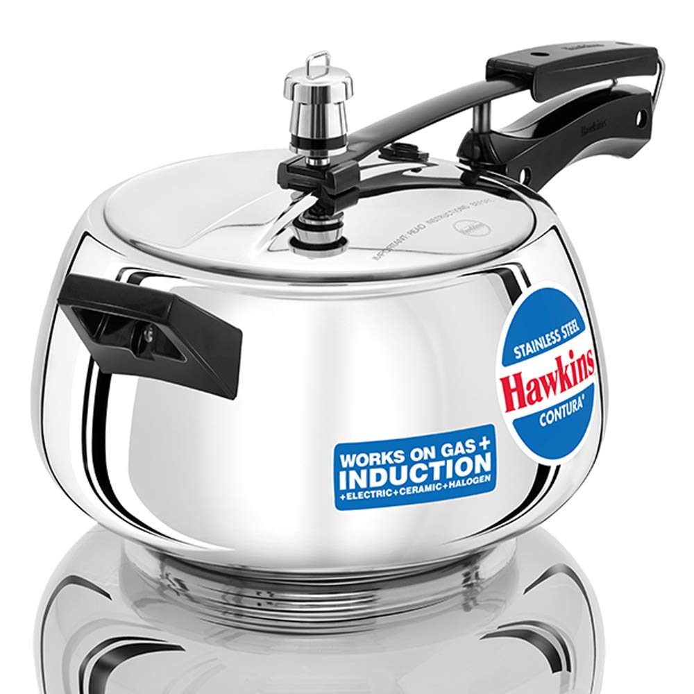 Hawkins 5 Litre Contura Pressure Cooker, Stainless...